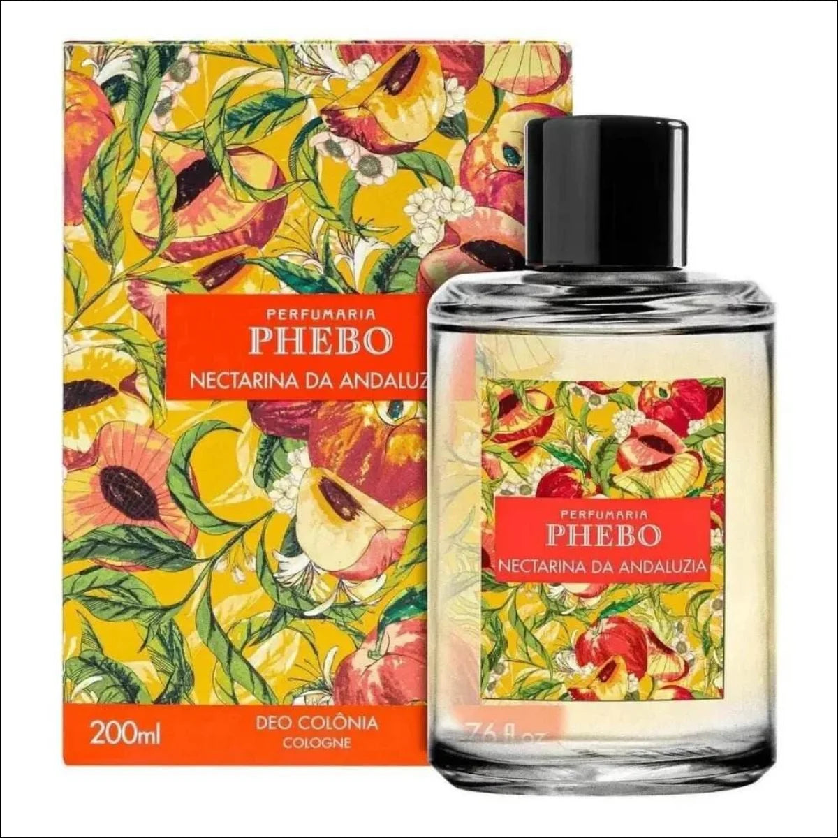 Phebo Nectarina Deo Colônia 200ml - Perfume Unissex Floral Frutal Sofisticado e Elegante - Jm Grife