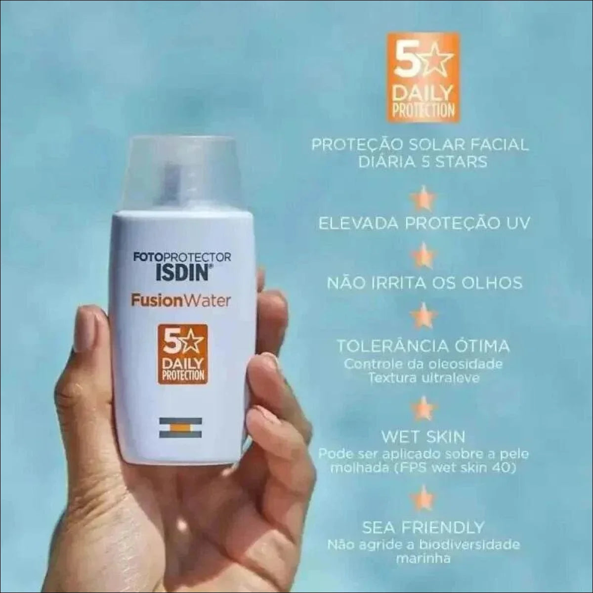 Protetor Solar Facial Isdin Fusion Water Fps 60 Sem Cor 50ml - Jm Grife