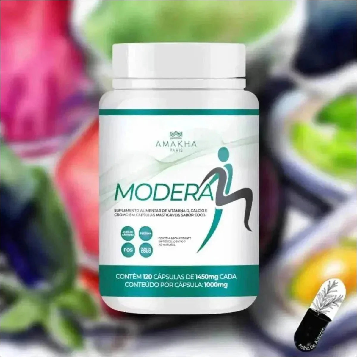 Redutor De Apetite 120 Cápsulas - Modera Com Óleo De Cártamo, Coco E Picolinato De Cromo - Jm Grife