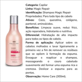 Shampoo Condicionador Magic Repair - Desmaia Cabelo - Amakha - Jm Grife