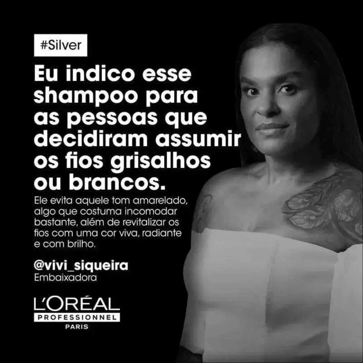 Shampoo L'Oréal Professionnel Silver 300ml - Elimina Amarelados e Reaviva Brilho dos Cabelos Grisalhos - Jm Grife