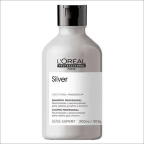 Shampoo L'Oréal Professionnel Silver 300ml - Elimina Amarelados e Reaviva Brilho dos Cabelos Grisalhos - Jm Grife