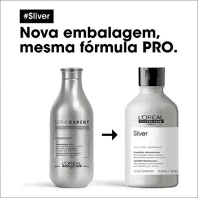 Shampoo L'Oréal Professionnel Silver 300ml - Elimina Amarelados e Reaviva Brilho dos Cabelos Grisalhos - Jm Grife