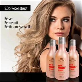 SOS Cabelos Repositor De Massa Amakha Paris - Queratina, Colágeno, Aminoácidos 300ml - Jm Grife