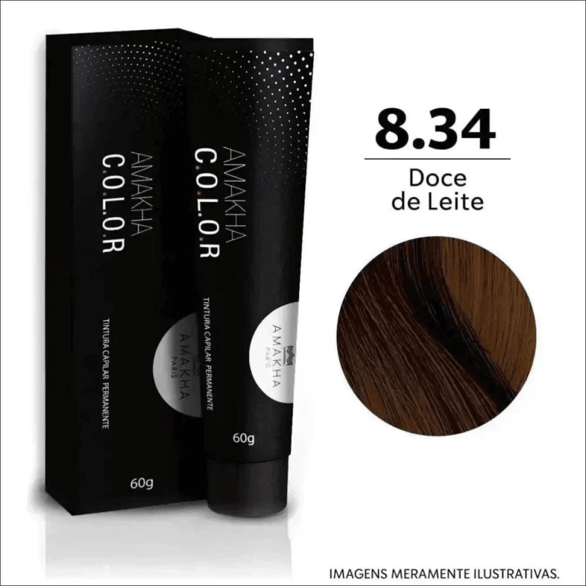 Tinta De Cabelo Amakha Louro Claro Dourado Acobreado 8.34 - Jm Grife