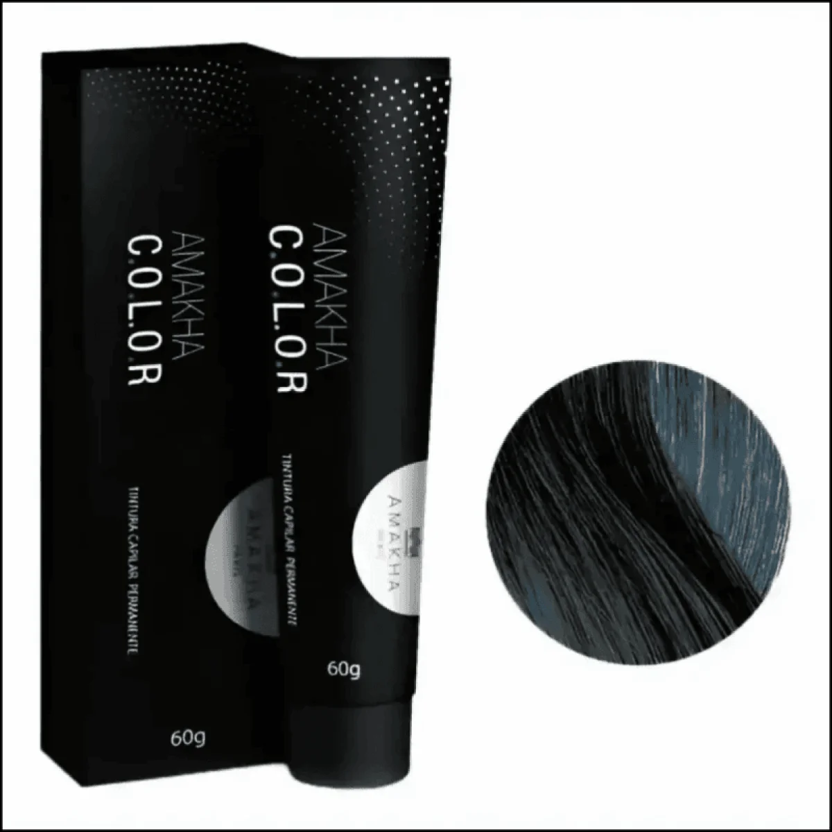 Tinta De Cabelo Amakha Paris Preto Azulado 2.8 - Cor Intensa Com Brilho Duradouro - Jm Grife